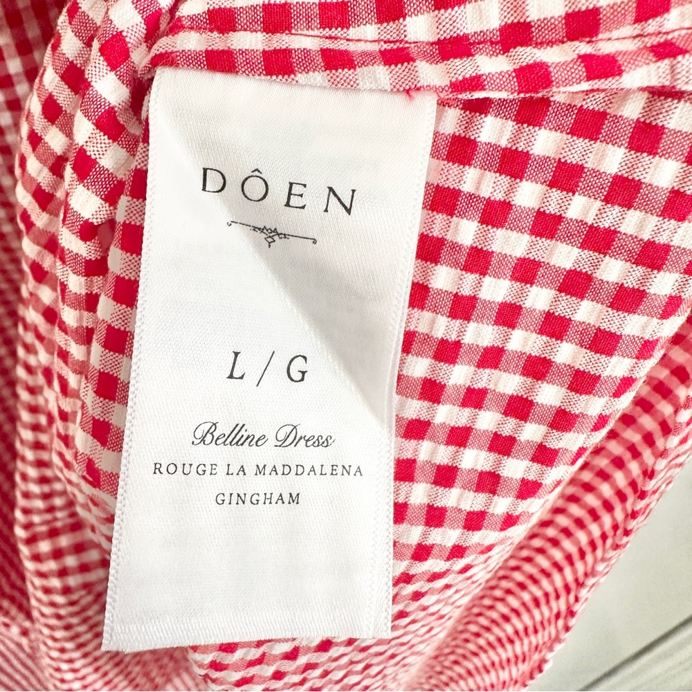 NWT Doen Belline Gingham Check Midi Dress - Picture 9 of 10